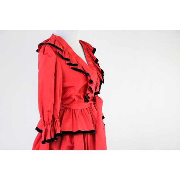 Vintage Albert Capraro Red 2 Piece Skirt and Jacket Set Deadstock Medium - Picture 2 of 9